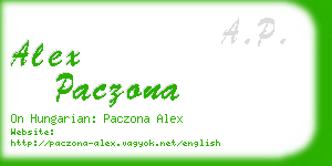 alex paczona business card